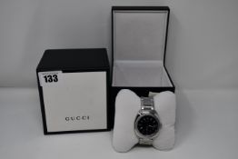 An as new Gucci 142.3 wrist watch (RRP £780).