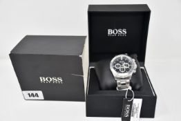 A men's boxed as new Hugo Boss watch with black face (1512965).