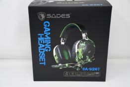 Two boxed as new Sades Gaming headsets SA-926T.