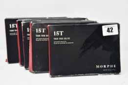 Five boxed as new Morphe 15T (Your True Selfie) eyeshadow palettes.