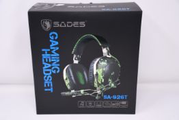 Two boxed as new Sades Gaming headsets SA-926T.