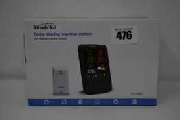 Four boxed as new Youshiko YC9481 Colour Display Weather Station (With wireless outdoor sensor).