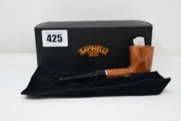 An as new Savinelli 1876 Otello Smooth natural 6mm pipe (RRP €155).