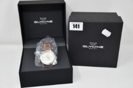 A men's as new Glycine Airman Swiss automatic analogue watch with GL0061 cowskin bracelet.