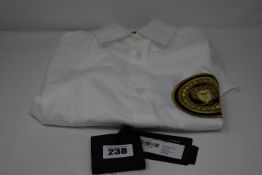 An as new Versace white shirt with logo (Size 38 - RRP £145).