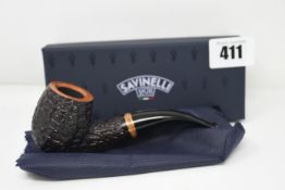 An as new Savinelli Porto Cervo Rustic KS pipe (RRP €110).
