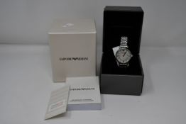 A ladies as new Emporio Armani AR1908 wrist watch.