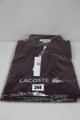 Two as new Lacoste regular fit polo shirts in Bordeaux (2 x US XL).