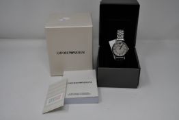 A ladies as new Emporio Armani AR1908 wrist watch.