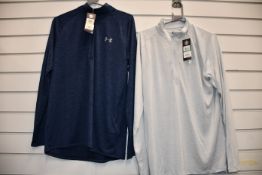 Five men's as new Under Armour UA Tech 2.0 1/2 zip tops (Assorted sizes - RRP £40 each).