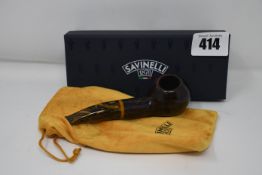 An as new Savinelli 1876 Tigre Smooth dark brown 6mm pipe (RRP €99).