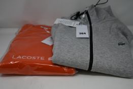 An as new Lacoste sweatshirts (US XL) together with a Lacoste hooded full zip jacket (US XL requires