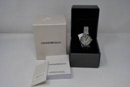 A ladies as new Emporio Armani AR1908 wrist watch.