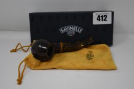 An as new Savinelli 1876 Tigre Smooth dark brown 6mm pipe (RRP €99).