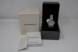 A ladies as new Emporio Armani AR1908 wrist watch.