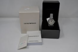A ladies as new Emporio Armani AR1908 wrist watch.