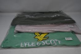 Four boy's assorted as new Lyle & Scott Junior sweatshirts together with a hoodie (All 9-10 years).