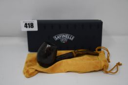 An as new Savinelli 1876 Tigre Smooth dark brown 6mm pipe (RRP €99).