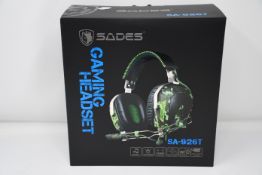 Two boxed as new Sades Gaming headsets SA-926T.
