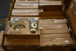 Twenty-four boxed as new children's Wolf 5 piece dinner set.