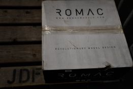 One boxed as new Romac (RMCOB H8646BMF) black polished wheel size 18 x 7.5.