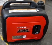 A pre-owned Loncin 2000i digital invertor generator.