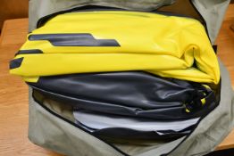 An Intex inflatable kayak and pump.