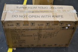 One boxed four piece iron and rattan KD sofa set (GIT00100).