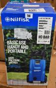 One boxed as new Nilfisk compact high pressure washer (110 Bar).