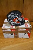 Two boxed as new LS2 FF352-1 X-Ray Motorcycle Helmets in matte black (XL).