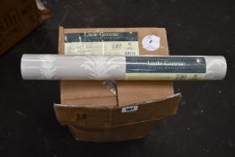 Twelve rolls of Little Green London Wallpapers V Luderdale design wallpaper in stone (52cm x 10m).