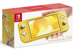 A boxed as new Nintendo Switch Lite HDH-001 Hong Kong version in Yellow with UK Plug
