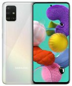 A boxed as new Samsung A51 Android Mobile Phone SM-A515F/DSN 128GB in Prism Crush White UK Plug