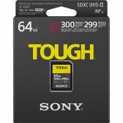 A boxed as new Sony Tough 64GB SDXC UHS-II Memory Card