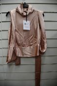 One as new Galvan London Satin Luna rose nude top size 40 (120SETPSS601002RN).