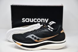 A pair of as new Saucony Endorphin Speed trainers (UK 10).