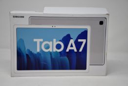 One boxed as new Samsung Galaxy Tab A7 tablet 32G in silver (UK Version).