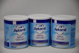 Twelve 400g tins of Aptamil Pepti 2 (For the dietary management of cow's milk allergies, Exp: 08/
