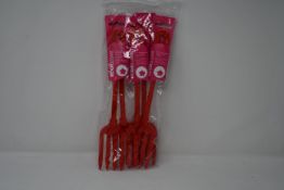 Twenty as new Kochblume silicone kitchen forks in red.