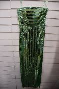 One women's as new Galvan London Green Stargaze Bandeau Dress size 40 (120SEDR002404JD).