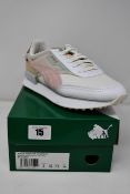 Two pairs of women's as new Puma Future Rider Soft Metal trainers (UK 5).