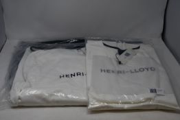 An as new Henri-Lloyd Jones jacket (L -RRP £90), Mav HL Mid hoodie (L - RRP £79) and Cloud White T-