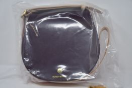 An as new Honey & Toast Etter leather saddlebag handbag in dark red, pink and nude (RRP £120).