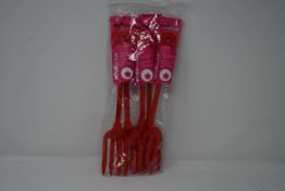Twenty as new Kochblume silicone kitchen forks in red.