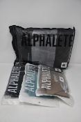 An as new Alphalete Tactical hoodie (S) together with three Alphalete oversized long sleeve crop