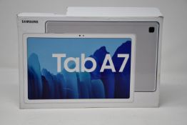 One boxed as new Samsung Galaxy Tab A7 tablet 32G in silver (UK Version).