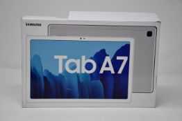 One boxed as new Samsung Galaxy Tab A7 tablet 32G in silver (UK Version).