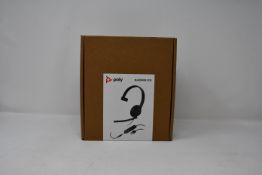 Four boxed as new Plantronics Blackwire 5210 corded USB-C headsets in black.