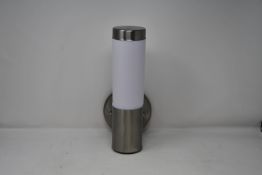 Twelve boxed as new stainless steel wall mounted outdoor LED lights.