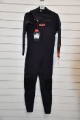 A men's Gull FX 3/2 chest zip wetsuit in black (M).
